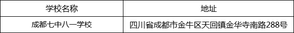 成都市成都七中八一學(xué)校地址在哪里？