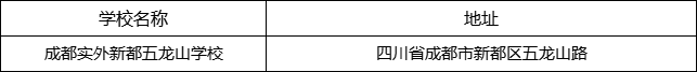 成都市成都實外新都五龍山學校地址在哪里？