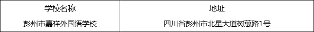 成都市彭州市嘉祥外國語學校地址在哪里？