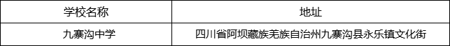 阿壩州?九寨溝中學地址在哪里？