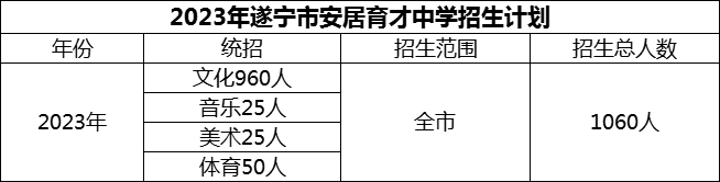 2024年遂寧市安居育才中學(xué)招生計劃是多少？