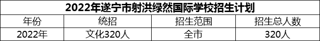 2024年遂寧市射洪綠然國際學(xué)校招生計劃是多少？