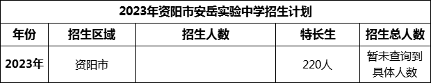 2024年資陽市安岳實驗中學(xué)招生計劃是多少？