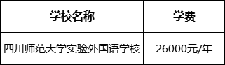 成都市四川師范大學(xué)實(shí)驗(yàn)外國(guó)語學(xué)校2022年學(xué)費(fèi)